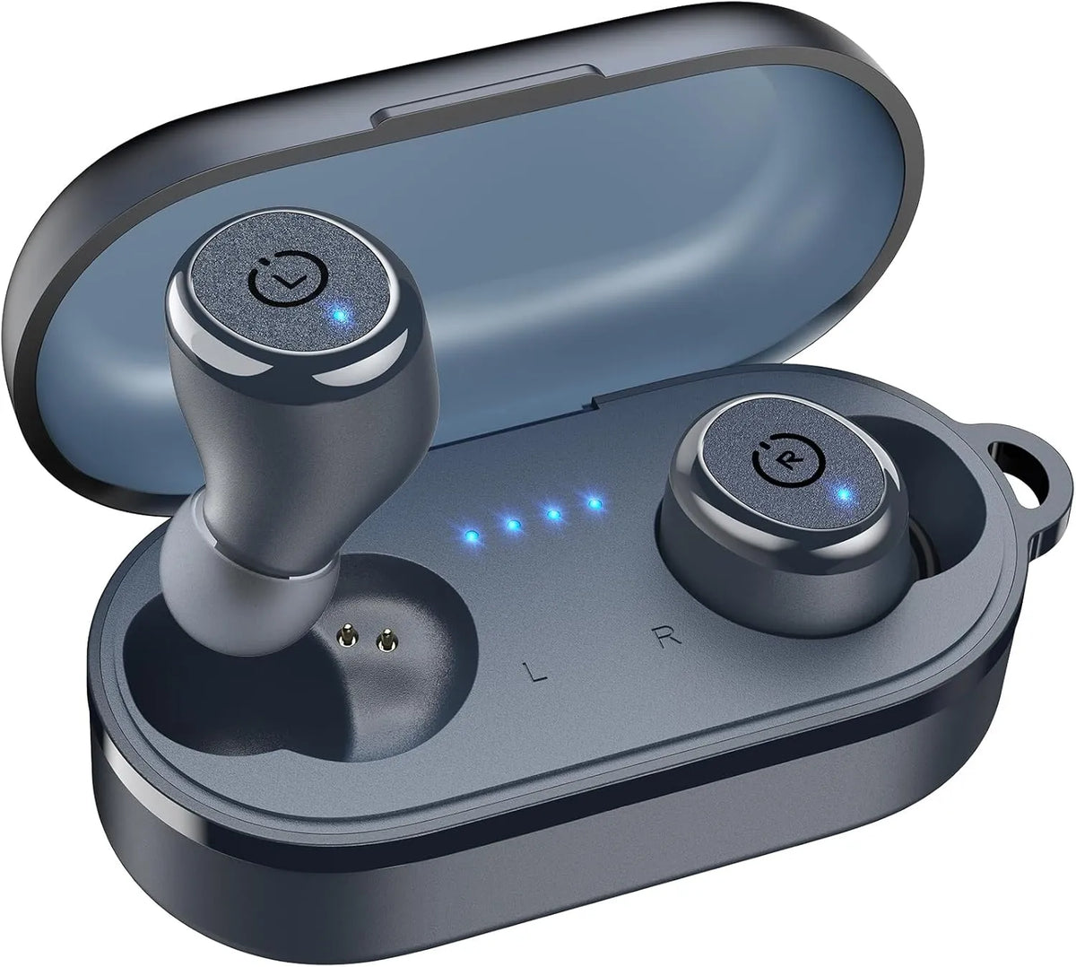 t10 matte blue wireless earbuds