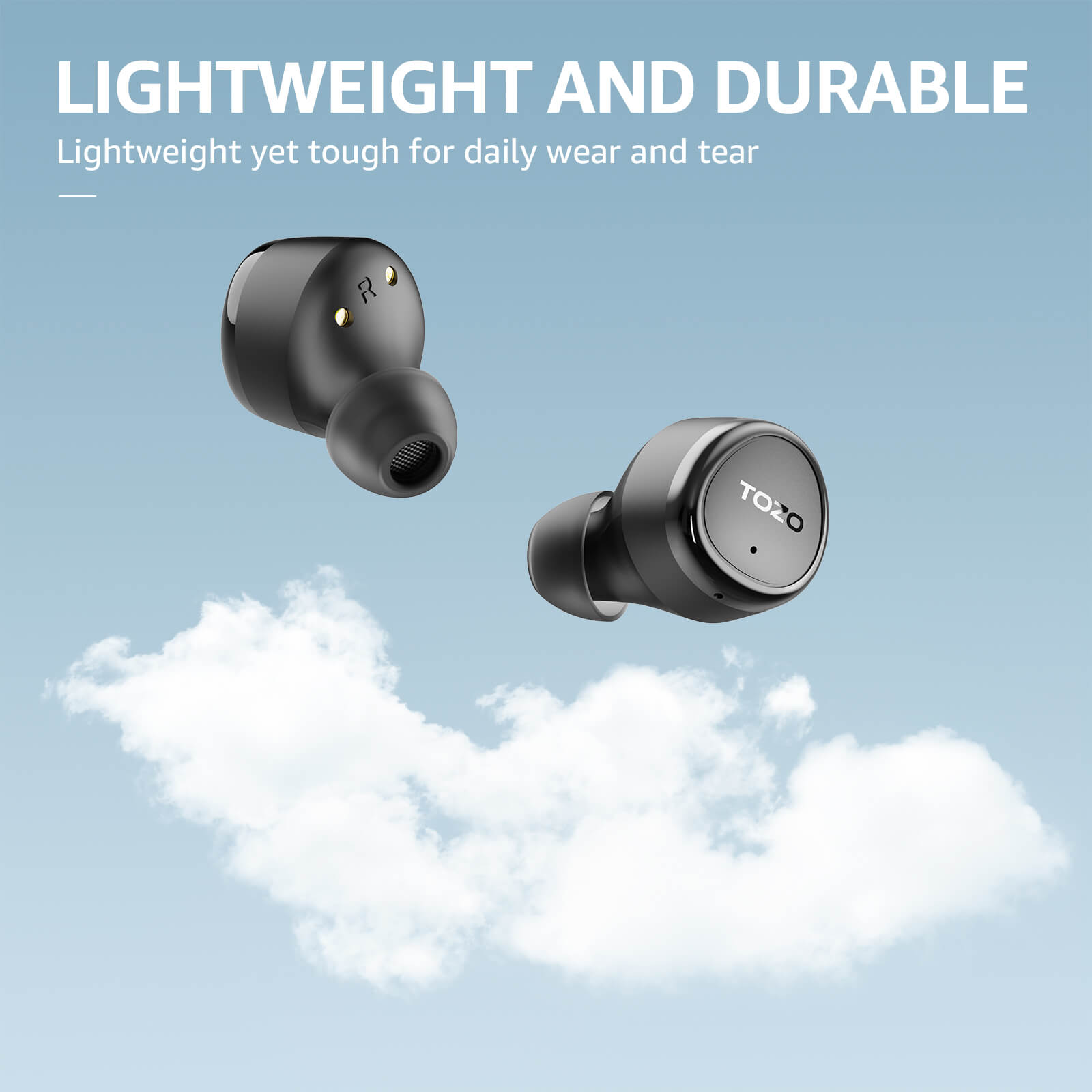 Tozo Agile Pods A00E2 – Auricolari Bluetooth True Wireless Con Custodia Di Ricarica – Impermeabili – Nero