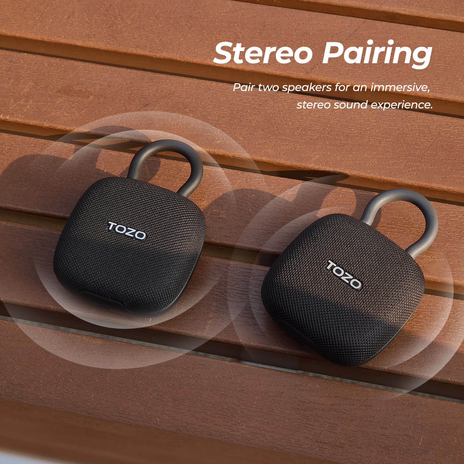TOZO SoundGo stereo susiejimas