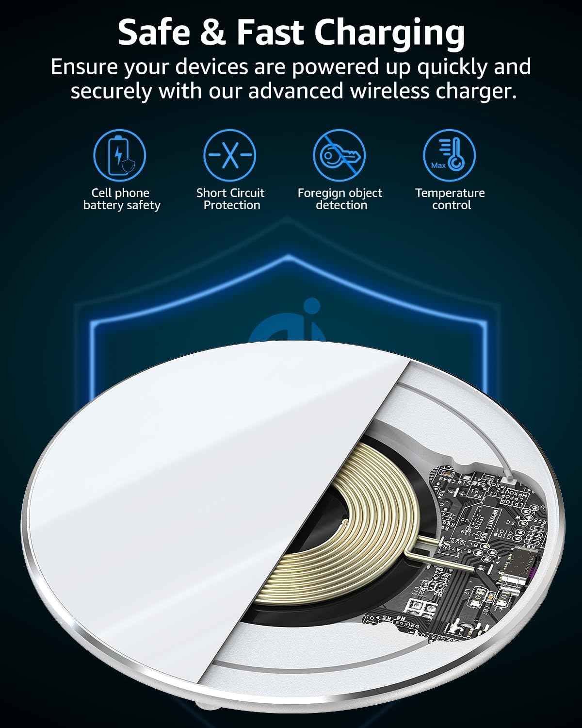 TOZO 2025 W1 Upgraded 15W Fast Charging Wireless Charger